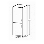 Dulap  inferior pentru frigider încorporat D60ZL, model stânga, alb/pin Andersen, PROVENCE