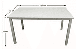 Masă dining, alb, 110x70 cm, ASTRO NEW