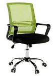 Scaun de birou, plasă verde/ţesătură neagră, APOLO