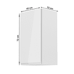 Dulap superior, alb / alb extra lucios, de stânga, AURORA G41