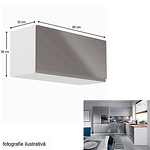 Dulap superior, alb/gri extra lucios, AURORA G80K