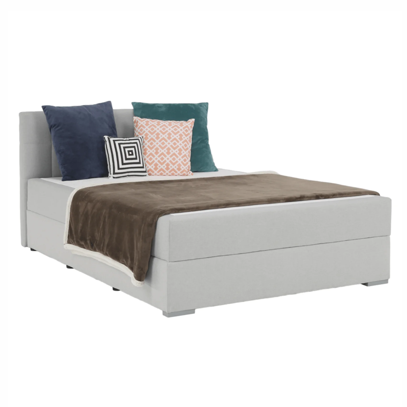 Pat tip BOXSPRING 120x200, gri deschis, FERATA KOMFORT