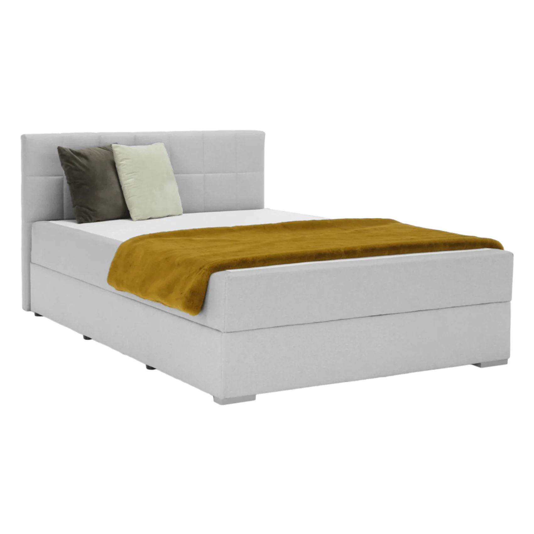 Pat tip BOXSPRING 120x200, gri deschis, FERATA KOMFORT