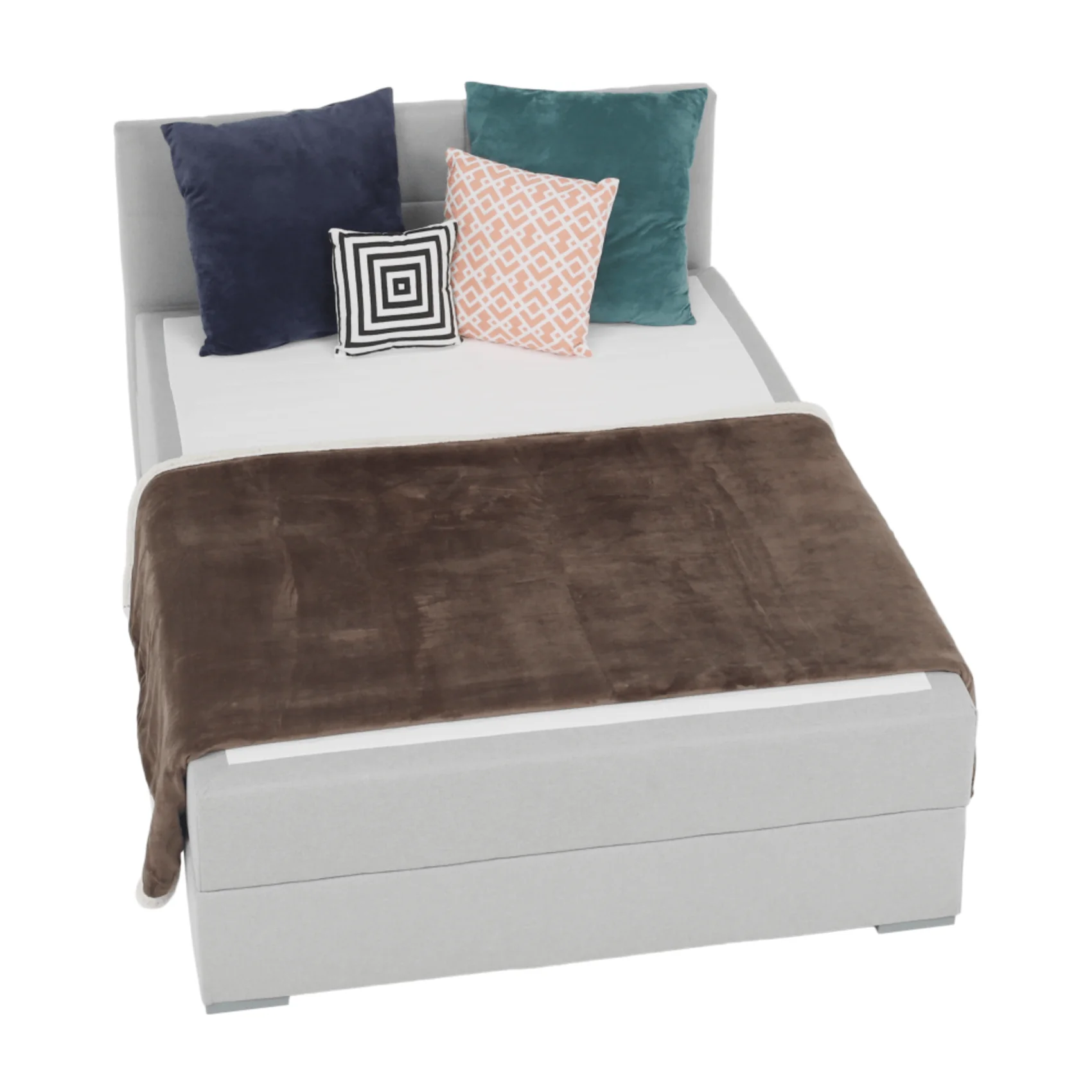 Pat tip BOXSPRING 140x200, gri deschis, FERATA KOMFORT