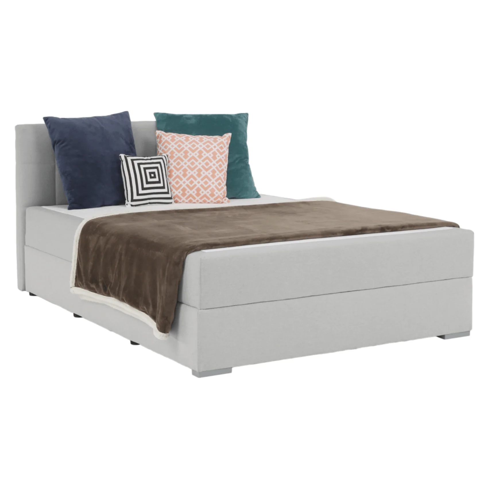 Pat tip BOXSPRING 140x200, gri deschis, FERATA KOMFORT