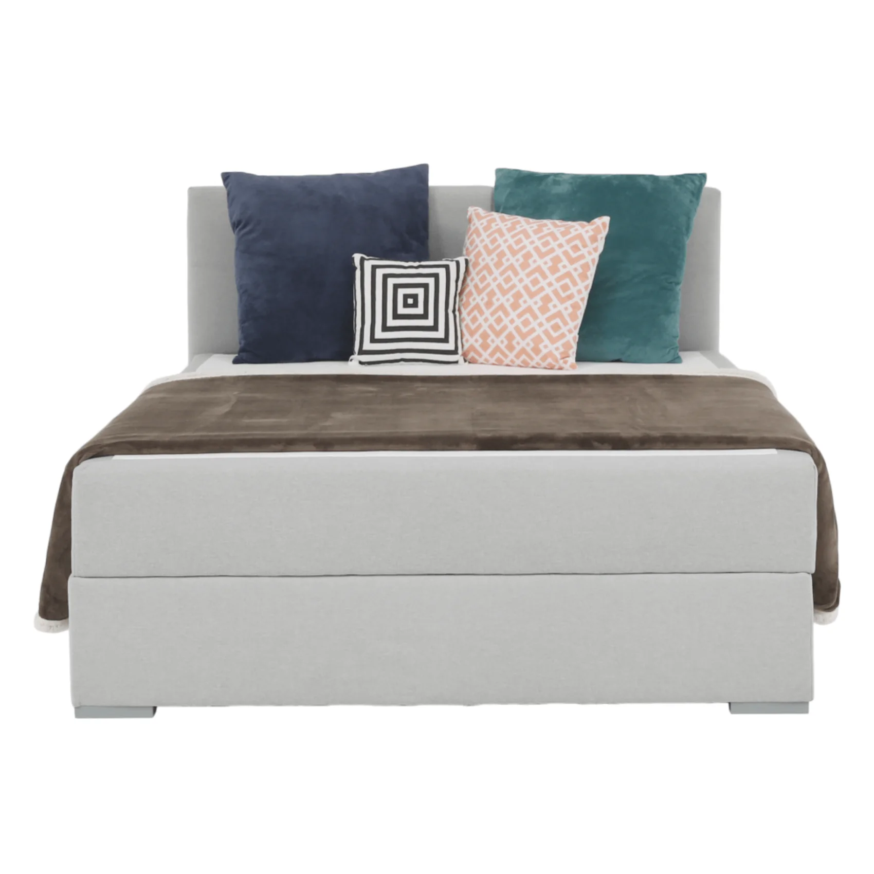 Pat tip BOXSPRING 140x200, gri deschis, FERATA KOMFORT