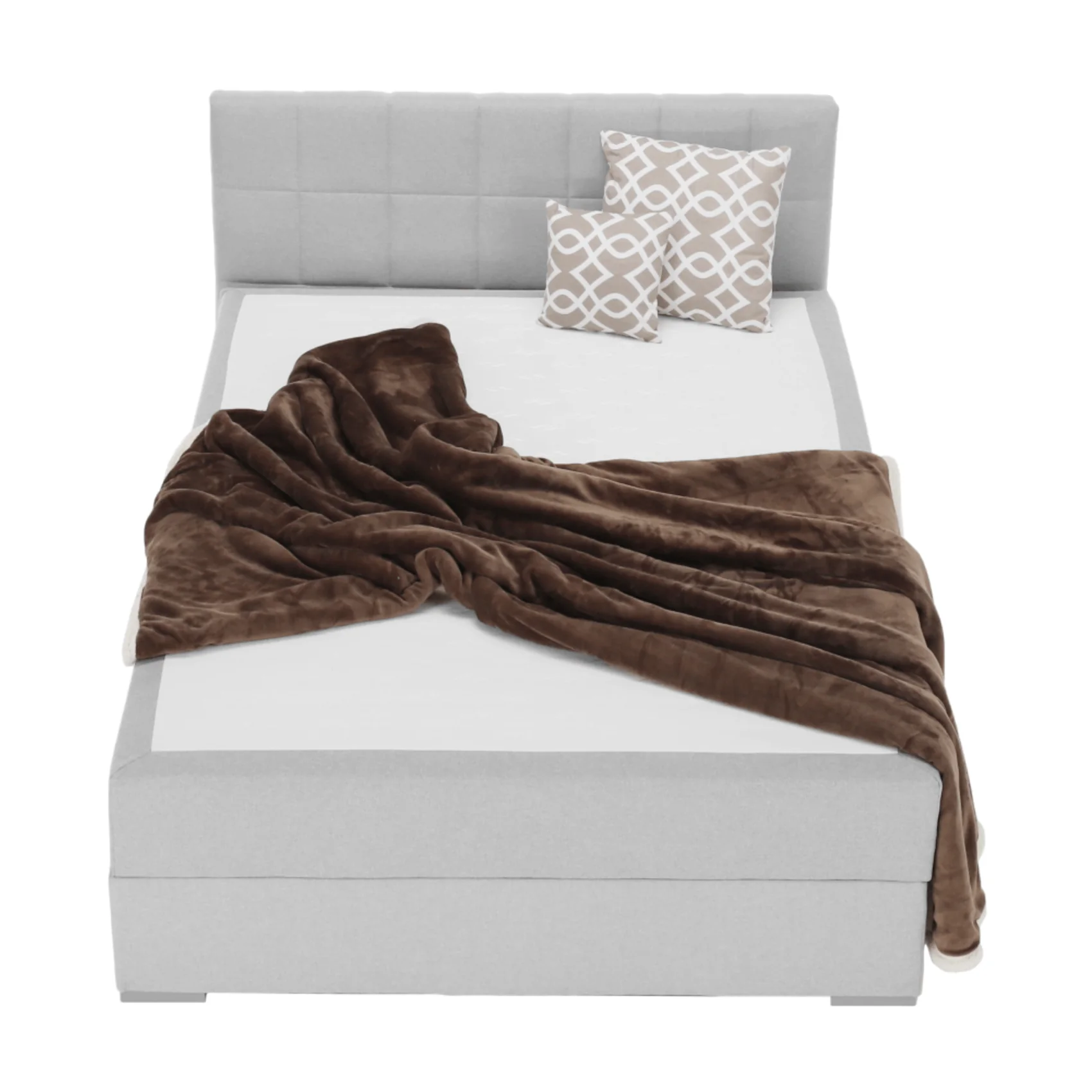 Pat tip BOXSPRING 140x200, gri deschis, FERATA KOMFORT