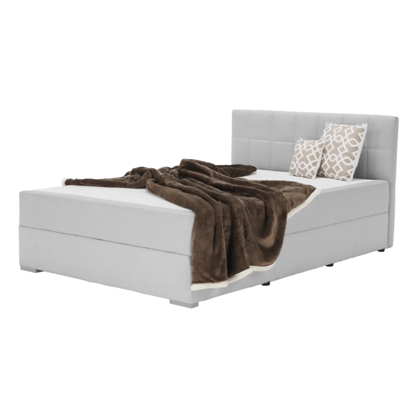 Pat tip BOXSPRING 160x200, gri deschis, FERATA KOMFORT