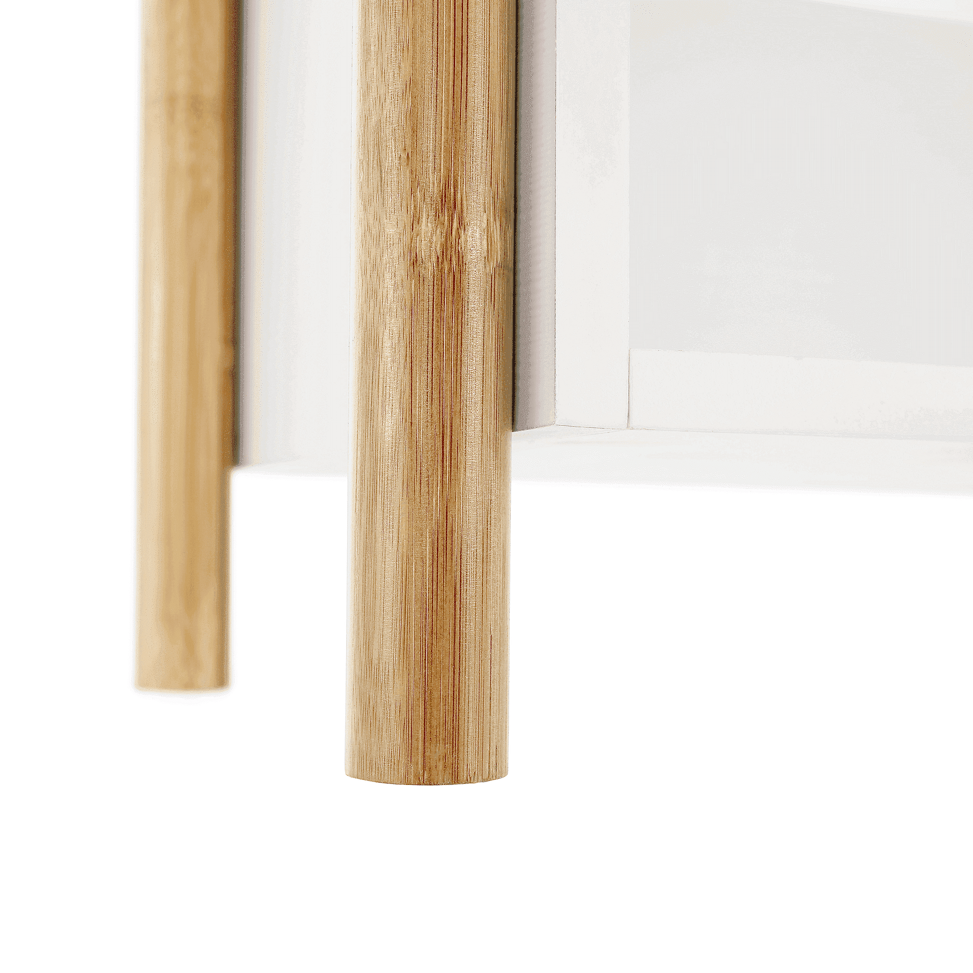 Etajeră cu 4 rafturi, bambus natural / alb, BALTIKA TYPE 3