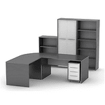 Masă de birou, grafit/alb, RIOMA NEW Typ 17