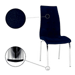 Scaun de masă, ţesătură albastră din catifea / crom, GERDA NEW
