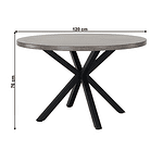 Masă de luat masa, gri carbon / negru, diametru 120 cm, MEDOR