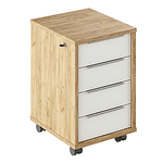 Container cu lacat Sani, Rioma 43 x 48 x 67 cm, Alb/Stejar