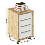 Container, stejar artizan/alb, RIOMA TYP 14