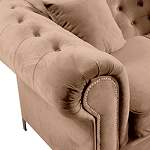 Canapea extensibilă de lux 2 locuri, stofă maro deschis Velvet, ROMANO