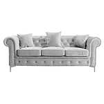 Canapea extensibilă de lux 3 locuri, stofă gri deschis Velvet, ROMANO