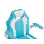 Scaun rotativ cu suport pentru picioare, albastru / alb, RAMIL