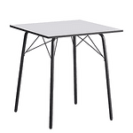 Masă dining, albă / neagră, 70x70x75 cm, NALAK TIP 1