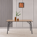 Masă de sufragerie, stejar artisan / negru, 160x80x75 cm, NALAK YTIP 3