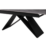 Masă dining extensibilă, beton/neagră, 160-200x90 cm, MAJED