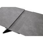 Masă dining extensibilă, beton/neagră, 160-200x90 cm, MAJED