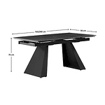 Masă dining extensibilă, grafit/neagră, 160-240x90 cm, SALAL