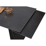 Masă dining extensibilă, grafit/neagră, 160-240x90 cm, SALAL