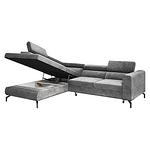 Set canapea extensibilă, gri, stânga, BALTIK ROH