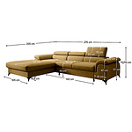 Set canapea extensibilă HORTY ROH, stânga, în culoarea muştarului
