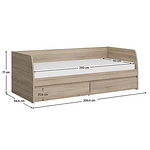 Pat 2S, 90x200, stejar sonoma, NORTY TYP 28