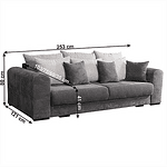 Canapea foarte spaţioasă, gri/gri deschis/bej, GILEN BIG SOFA