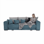 Canapea foarte spaţioasă, albastru, mentol, gri deschis, GILEN BIG SOFA