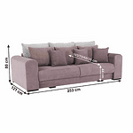 Canapea foarte spaţioasă, violet, roz învechit, bej, GILEN BIG SOFA