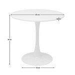 Masă dining, rundă, alb mat, diametru 80 cm, REVENTON NEW