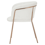 Scaun de sufragerie de design, alb Ivory/rose gold roz cromat, ADIMAR