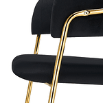 Scaun de sufragerie de design, material Velvet negru/gold crom auriu, DASMIN TIP 1