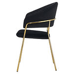 Scaun de sufragerie de design, material Velvet negru/gold crom auriu, DASMIN TIP 1