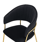 Scaun de sufragerie de design, material Velvet negru/gold crom auriu, DASMIN TIP 1