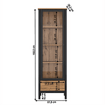 Vitrină 1W1S, stejar wotan/ negru, LOFTA