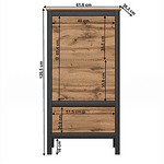 Comodă 1D1S/60, stejar wotan/ negru, LOFTA