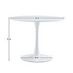 Masă dining, rundă, alb mat, diametru 110 cm, REVENTON NEW