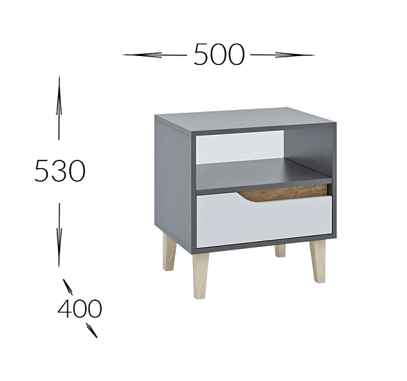 Noptiera, Sani Wood, 50 x 40 x 53 cm
