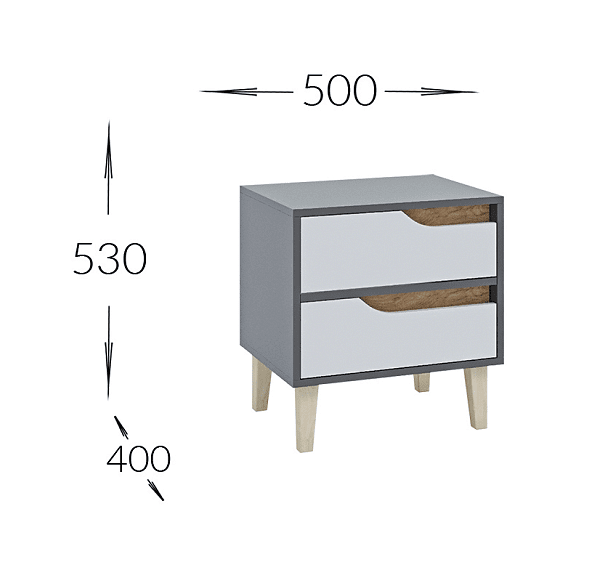 Noptiera, Sani Wood, 50 x 40 x 53 cm-Copy