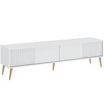 Comoda TV, Sani BARCELONA 180 2D, 180 x 40 x 48 cm, Alb/Auriu