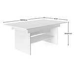 Masa de sufragerie/conferinţe extensibilă, albă, 120/160x70 cm, LAVKO