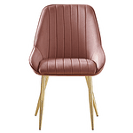 Scaun de dining, roz ţesătură Velvet/gold crom-auriu, PERLIA