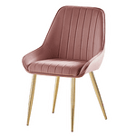 Scaun de dining, roz ţesătură Velvet/gold crom-auriu, PERLIA