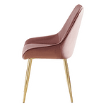 Scaun de dining, roz ţesătură Velvet/gold crom-auriu, PERLIA