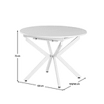 Masă extensibilă de dining, albă, 100x100-140x75 cm, ABERO TIP 1