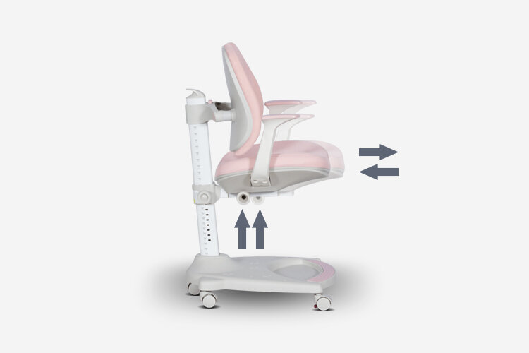 Ергономичният детски стол Carmen 6015 има отделен механизъм за регулиране на дълбочината на седалката
